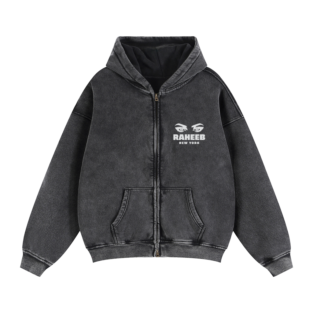 Zip-Through Boxy Fleece Hoodie